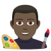 👨🏿‍🎨 man artist: dark skin tone display on JoyPixels